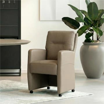 Set van 8 Leren eetkamerstoelen Sharp - Toledo Mocca, Ophalen of Verzenden