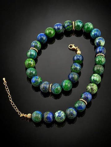 Statement Azuriet Ketting - Goudverguld Sterlingzilver 925 -