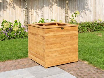 Teak bloembakken | 40, 60 & 80cm | Direct leverbaar, Vierkant, Nieuw, Ophalen of Verzenden, Balkon