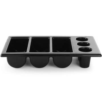 Bestekbak | Kunststof | Zwart | 6-vaks | 1/1 GN |, Verzenden, Nieuw in verpakking