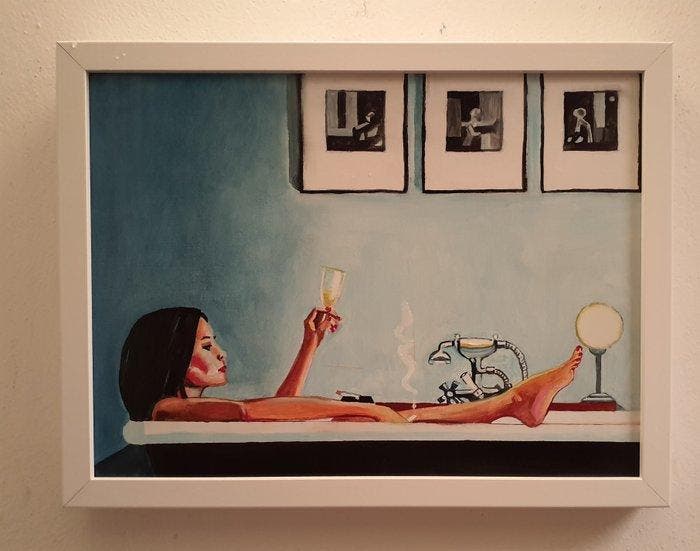 Carlo Capelli Copista (XXI), After Vettriano - Saturday, Antiquités & Art, Art | Peinture | Classique