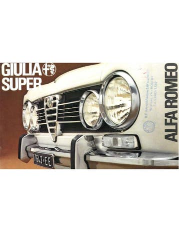 1969 ALFA ROMEO GIULIA SUPER BROCHURE NEDERLANDS