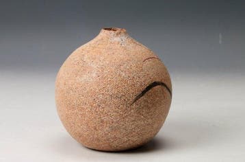 Vaas - Steengoed - Japan - Nunome-graspatroon vaas - Tohiko