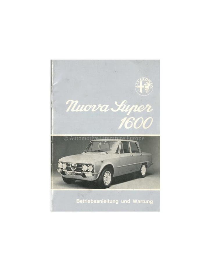 1977 ALFA ROMEO GIULIA NUOVA SUPER 1600 INSTRUCTIEBOEKJE D.., Auto diversen, Handleidingen en Instructieboekjes, Ophalen of Verzenden