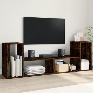 vidaXL Tv-meubelen 2 st 75x30x50 cm bewerkt hout gerookt, Verzenden, Nieuw