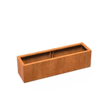 Cortenstaal plantenbak ‘Connect’ 150x40x40cm - Met bodem, 100 cm of meer, Nieuw, Metaal, Rechthoekig