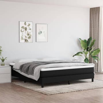 vidaXL Boxspring bed stof zwart 180x200 cm, Verzenden