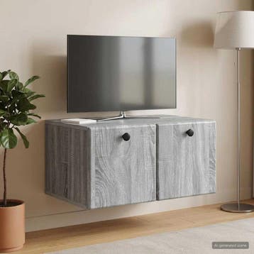 vidaXL Wandmontage TV-kast 59,5 x 41 x 30 cm Grijs Sonoma, Verzenden, Nieuw