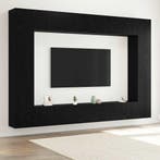 vidaXL Tv-meubelset 8 pcs Zwart Eiken 100 x 30 x 30 cm, Huis en Inrichting, Verzenden, Nieuw
