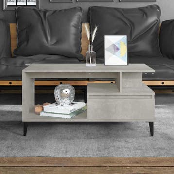 vidaXL Salontafel 90x49x45 cm bewerkt hout betongrijs, Verzenden, Nieuw