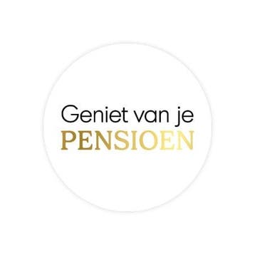 5x sticker  Geniet van je PENSIOEN (Stickers), Hobby en Vrije tijd, Ophalen of Verzenden, Nieuw, Meerdere stickers