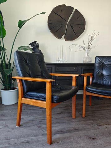 Sibast Mobler - Fauteuil (2) - Leder, Teak - Deens