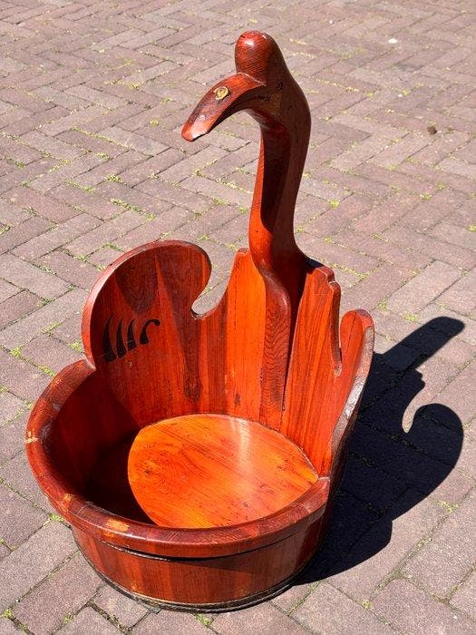 Geboorte-emmer (Zitong) - Hout, IJzer (gegoten) -, Antiek en Kunst, Antiek | Overige Antiek
