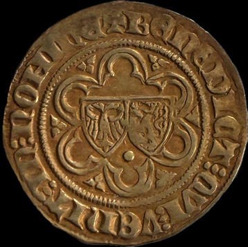 Nederland, Arnhem. Willem I van Gulik. Goudgulden 1377-1402