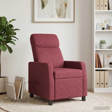 vidaXL Massage Relaxstoel Wijnrood Stof, Verzenden
