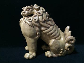 Vintage Japanese Ceramic Komainu Sculpture - Handcrafted