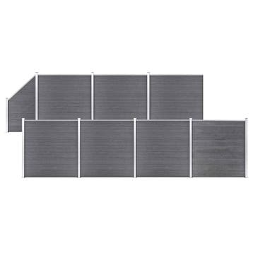 vidaXL Schuttingset 7 vierkant en 1 schuin 1311x186 cm HKC, Verzenden