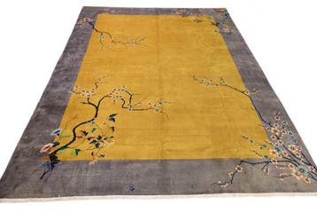 Handgeknoopt Antiek Chinees Tapijt – Art Deco - Tapijt - 500, Nieuw