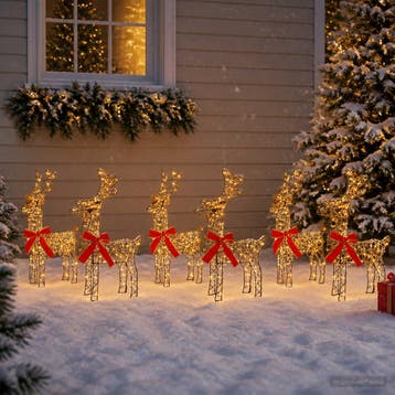 vidaXL Kerst Rendier 6 st 540 LEDs Warmwit, Verzenden, Nieuw