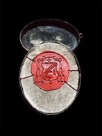 Reliekhouder - Brons, Gouden cartouche, Glas - 20e eeuw -