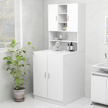 vidaXL Wasmachinekast wit, Verzenden, Nieuw