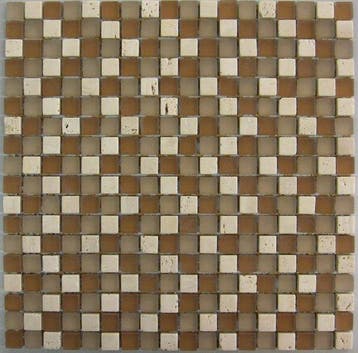 Wand Mozaïek Tegels Factory Glas/Marmer Donker Beige - Ma.., Wandtegels, Nieuw, Ophalen of Verzenden, 20 tot 40 cm