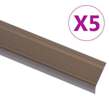 vidaXL Trapneuzen L-vormig 5 st 90 cm aluminium bruin, Doe-het-zelf en Bouw, Verzenden, Nieuw