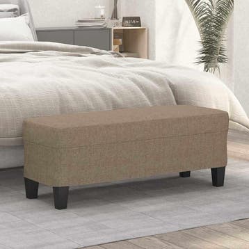 vidaXL Bankje 100x35x41 cm stof taupe, Huis en Inrichting, Verzenden, Nieuw