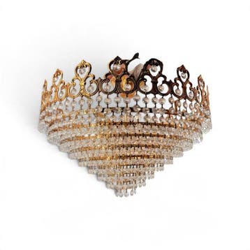 Plafondlamp - Messing, Kristal - Diamantspin
