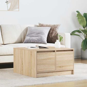 vidaXL Salontafel met lades 70,5x70x40 cm Sonoma, Huis en Inrichting, Tafels | Salontafels, Verzenden, Nieuw
