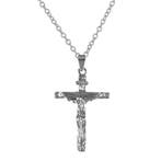 Fako Bijoux - Ketting - Kruis - 30x47mm - Zilverkleurig, Handtassen en Accessoires, Kettingen, Verzenden, Nieuw
