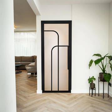 Stalen Binnendeur - Zwart - 4 Vlaks rond - Kanaalglas, Binnendeur