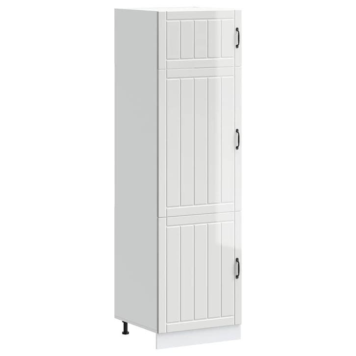 vidaXL Keukenkast Lucca bewerkt hout hoogglans wit, Maison & Meubles, Armoires | Autre, Envoi