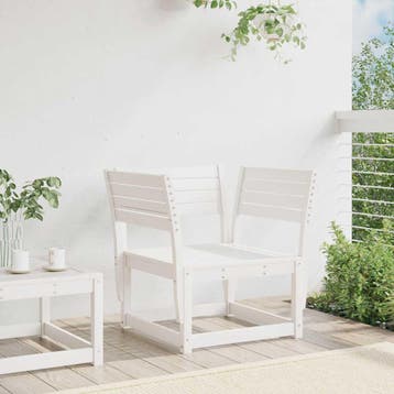 vidaXL Tuinstoel massief grenenhout wit, Verzenden, Nieuw