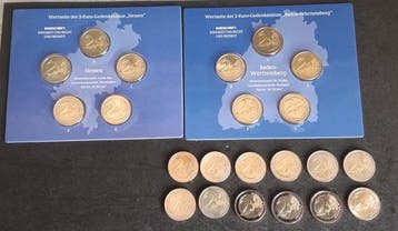 Duitsland. 2 Euro Various Years (22 coins incl. 2 blisters)