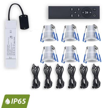 Luxar Inbouwspots Set 6 Stuks 12V IP65 met Afstandsbediening, Tuin en Terras, Verzenden, Nieuw, Netvoeding