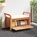 vidaXL Tuinopbergbank met kussen 126 cm massief acaciahout, Tuin en Terras, Tuinsets en Loungesets, Verzenden, Nieuw