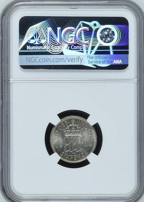 Koninkrijk Groot-Brittannië. George VI. 6 Pence 1944 - NGC, Postzegels en Munten, Munten | Europa | Niet-Euromunten