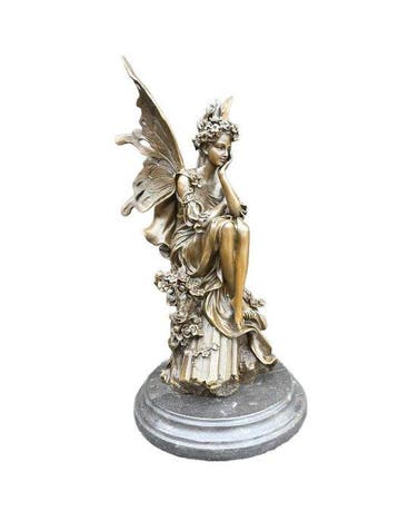 Statue, Large Bronze Fairy - 37 cm - Bronze, Marbre, Antiquités & Art