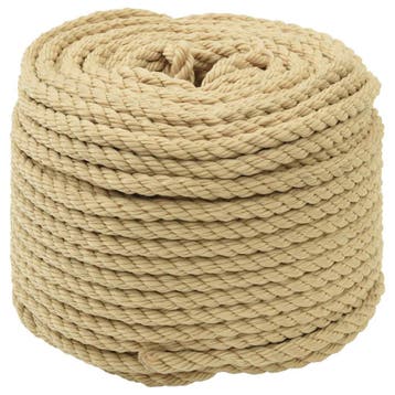 vidaXL Boottouw 8 mm 50 m Naturel polypropylène, Verzenden, Nieuw