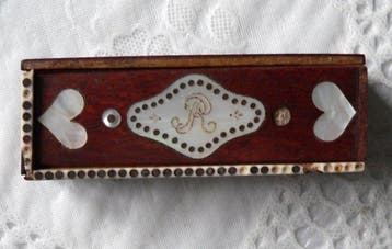 unbekannt - Jeu de société - DOMINO - Nacre, bois