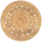 vidaXL Tapijt met ontwerp rond 90 cm gevlochten jute, Verzenden