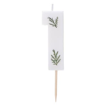 Witte Kaars 1 Jaar Gebladerd 5cm, Verzenden, Nieuw