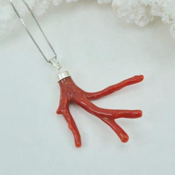 Koraal - Zilver, Zonder reservering - Ketting met hanger -