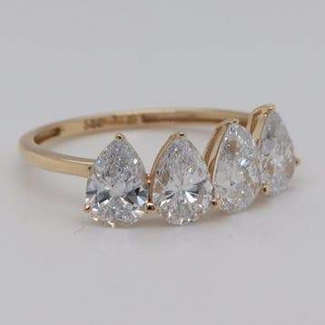 Zonder minimumprijs - Ring - 14 karaat Geel goud - 2.29ct., Nieuw