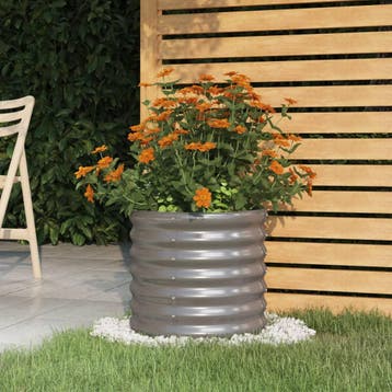 vidaXL Plantenbak 40x40x36 cm gegalvaniseerd staal grijs, Verzenden, Nieuw
