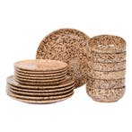 Service de table Marbles - marron - 18 pièces | 6 personnes, Maison & Meubles, Verzenden, Neuf