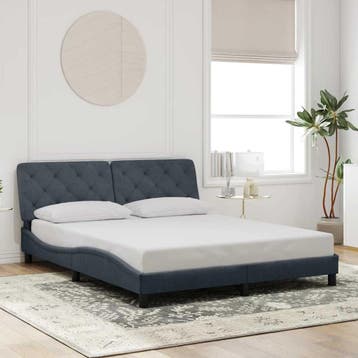 vidaXL Bedframe zonder matras 160x200 cm fluweel donkergrijs, Verzenden