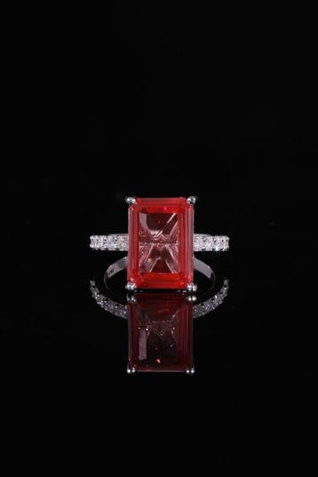 Ring - 14 karaat Witgoud - 4.89ct. tw. Roze Diamant (Fancy, Nieuw