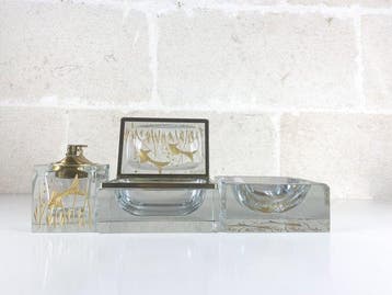 Pagnin & Bon - Bureauset (3) - Murano-glas handgegraveerd en
